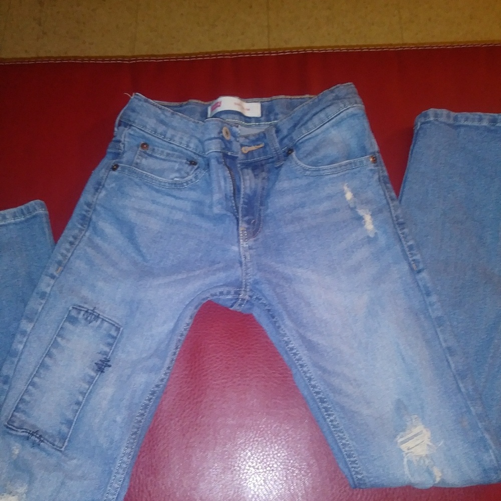 EUC Blue Jeans With Rips